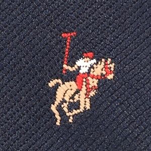 Lilly Dache Tie Polo Player Equestrian Horse Navy
